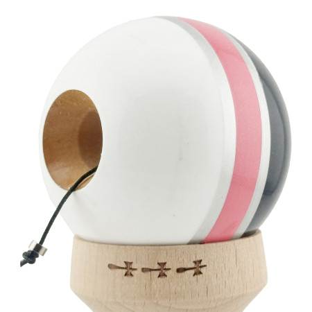 Kendama X Originala ROYAL SPIKE, Profesionala, Cyrax, Cupe Mari KING SIZE V3, Super Sticky, Gaura in Baza, Rulment Metalic, din lemn 18 cm, Ata 55 cm, Inel Roz