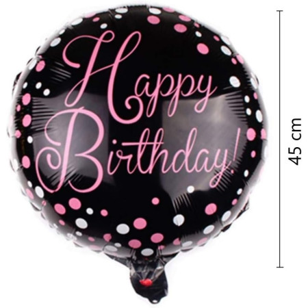 Balon din Folie Metalizata, Cyrax, Figurine, Model 2, Happy Birthday, Tematica Aniversare, 45 cm, Ambalaj Individual, Pai Inclus, Umflare cu Aer sau Heliu, Multicolor