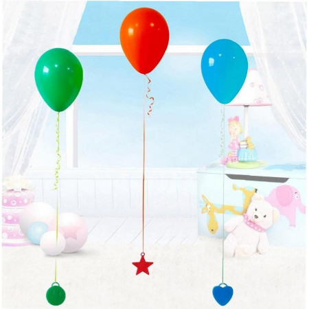 Set 4 Greutati pentru Baloanele cu Heliu, Cyrax, 32 grame, 8 grame Fiecare, Plastic, Forma Stelute, Multicolor
