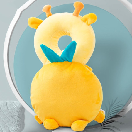 Perna tip Rucsac pentru Protectia Capului,  Tetiera tip Girafa, pentru Bebelusi, 33x6x19 cm, 180 g, Galben