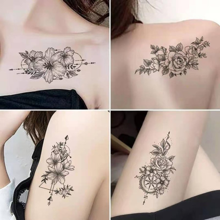 Set 30 Tatuaje Temporare, Cyrax, pe Baza de Apa, Model 4, Negru