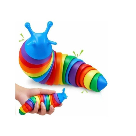 Jucarie Senzoriala pentru Copii, Cyrax, Model Melc, cu Articulatii, 19 cm, Multicolor