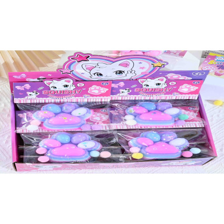 Jucarie Antistres Squishy, Cyrax, Labuta de Pisica Squeeze Toys, cu Revenire Lenta, 7.5 cm, Model 270516, Multicolor