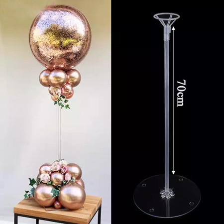 Suport de Masa pentru Baloane, Cyrax, Accesoriu Decorativ, din Plastic, 70 cm, Transparent