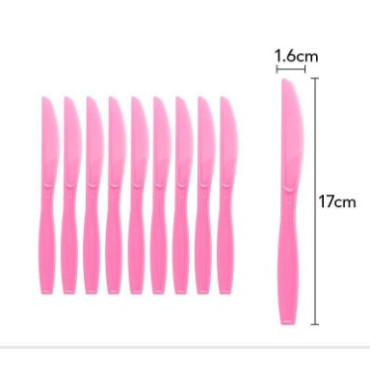 Cyrax Set 10 cutite de unica folosinta 17 x 1.6 cm, roz