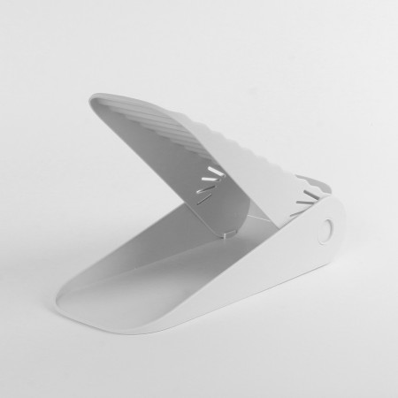 Suport pentru Pantofi,  cu Două Straturi, Organizator, Antiderapant și Durabil, Inălțime Reglabilă, 25.5x11x7.5 cm, Alb, 150 g