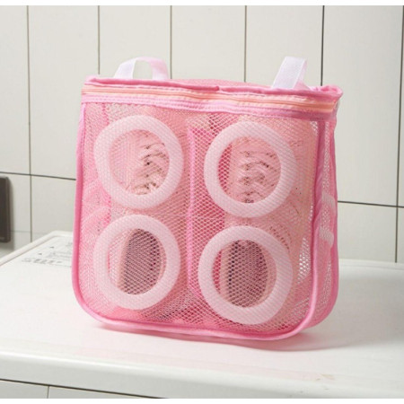 Sac pentru Spalare Incaltaminte,  pentru Masina de Spalat, 28x24.5x8 cm, Roz
