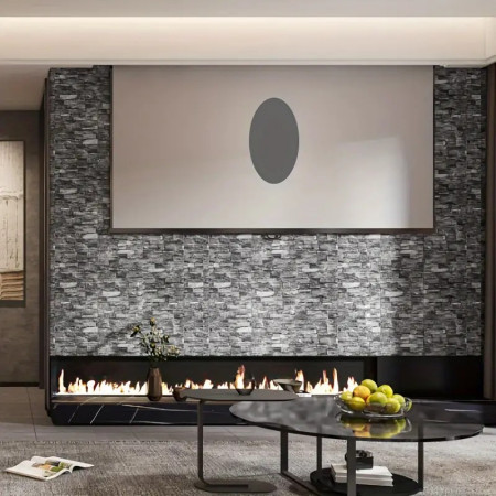 Set 10 Placi Tapet 3D,  35 x 38 cm, Grosime 3 mm, din Polietilena, Model Caramida, Suprafata acoperita 1.33 mp, Piatra Gri