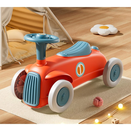 Masinuta Ride-On Cyrax, cu Sistem Anti-Rasturnare, Claxon pe Volan, 1-6 Ani, 60 x 28 x 34 cm, Rosu-Albastru