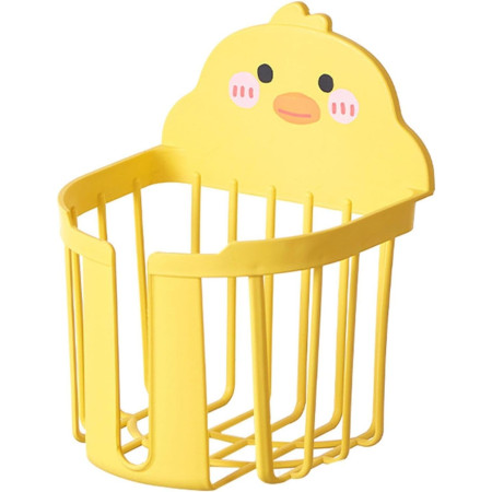 Cutie de Depozitare,  din Plastic, Montare pe Perete, Model Ratusca, 17.5x13.5x12 cm, Galben