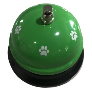 Clopotel Metalic Multifunctional,  Verde cu Imprimeu Labuta Alba, 7.5x7.5x6.5 cm, Dresaj, Receptie, Restaurante