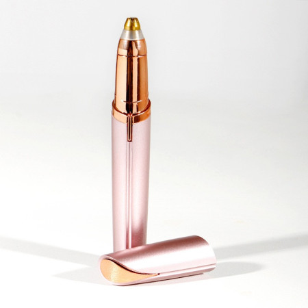 Trimmer Facial, Cyrax, pentru Sprancene, Incarcare USB, 1.5 x 13 cm, din ABS, Roz Auriu