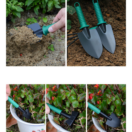 Set 12 Unelte de Gradina,  pentru Plantare Prelucrare Sol si Ingrijire Plante, Material PVC si Otel, Cutie Inclusa, 38 x 29 cm, Verde Deschis