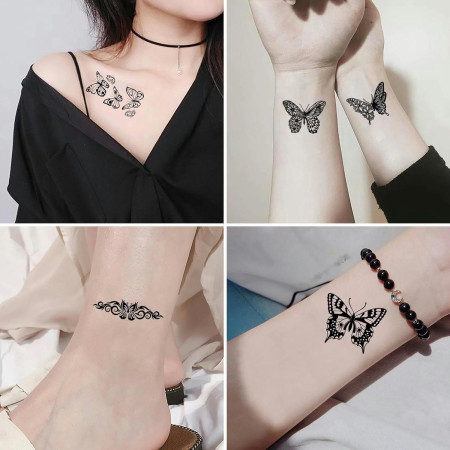 Set 30 Tatuaje Temporare, Cyrax, pe Baza de Apa, Model 3, Negru
