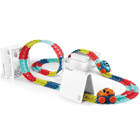 Jucarie de Constructie RollerCoaster, Cyrax, 138 de Piese, 41.5x31x7 cm, cu Masini, Multicolor