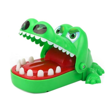 Jucarie interactiva Crocodil Dentist, Cyrax, Joc de Grup/Familie, 11 Dinti, Small 15 x 10 x 7.5 cm, Verde