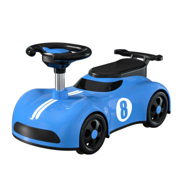 Masina pentru Copii, Cyrax, 1-3 ani, Impingere, Bluetooth, Muzica, din ABS, 4 Roti, Inaltime Sezut 22 cm, Albastru