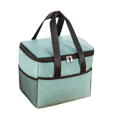 Geanta Termica Cyrax pentru Pranz, Compartimente Telefon si Tacamuri, Multifunctionala, Impermeabila, 24x18x21 cm, Verde