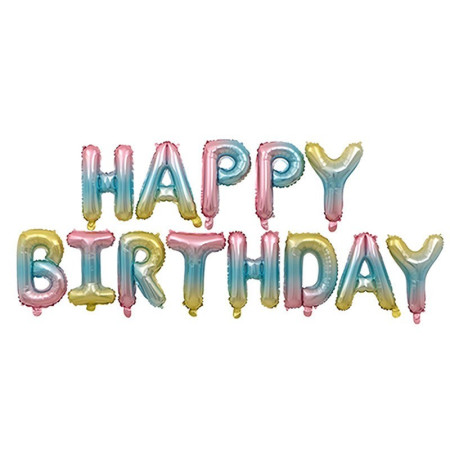 Set baloane folie Cyrax, Happy Birthday, 40 cm, multicolor