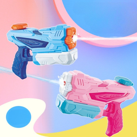 Pistol cu Apa pentru Copii, Rezervor, Pentru Piscina/Plaja, Cyrax, 6ani+,  3 duze, Roz, 300ML