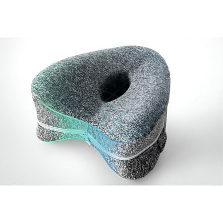 Perna Ortopedica pentru Picioare, Cyrax, Multifunctionala, Confortabilă, in Forma de Inima, Spuma cu Memorie, Curea Anti-cadere, 25x23x13 cm, Gri