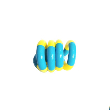 Jucarie Senzoriala Antistres, Cyrax, Fidget Twist, cu Miscari Infinite de Decompresie, 2 Culori, Galben/Albastru, + 3 ani