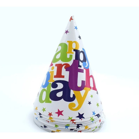 Set 6 Coifuri pentru Petrecere, Cyrax, Colectia Happy Birthday, Multicolor