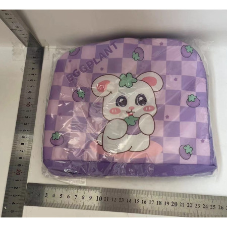 Geanta Termoizolanta pentru Copii, Cyrax, 23x13x19 cm, Model Imprimeu Iepuras, din Folie de Aluminiu si Panza Oxford, Mov