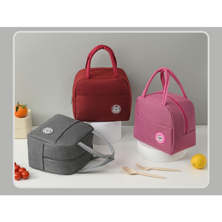 Geanta Termica pentru Pranz, Cyrax, Multifunctionala, Compartimentata, Impermeabila, cu Manere, Buzunar Exterior, 22x14x19 cm, Gri