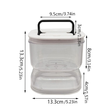 Borcan pentru Muraturi, Cyrax, cu Separator pentru Lichide, Ermetic, Termorezistent, Tip Clepsidra, 1400 ml, ABS, Alb, 13.5x9.5 cm