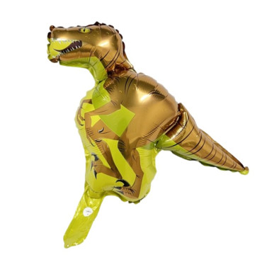 Balon din Folie Metalizata, Cyrax, Mini Figurine Dinozauri, Model Velociraptor, Tematica Aniversare, 48x43 cm, Ambalaj Individual, Pai Inclus, Umflare cu Aer sau Heliu, Multicolor