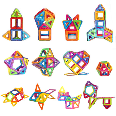 Set 148 Piese Magnetice de Constructie, Cyrax, Piese Medii, Magnetic Blocks, Forme Geometrice, 3 Ani, ABS, Magnet, 25 x 17.8 x 10 cm, Multicolor