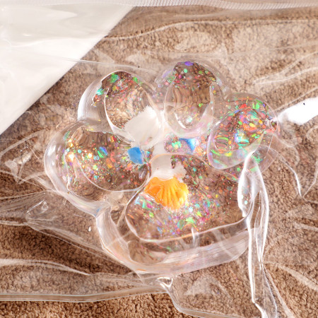 Jucarie Antistres Squishy, Cyrax, cu Revenire Lenta, Squeeze Pinch Family, Model Cat Paw, 6.5 x 7 cm, din Tpr, 4-6 Ani, Model 6 Ocean, Transparent