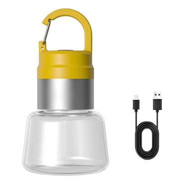 Lampa Portabila,  de Voiaj/Camping, Incarcare USB, IPX5, LED RGB, din ABS, 300 mAh, 10 x 5.5 x 5.5 cm, Galben