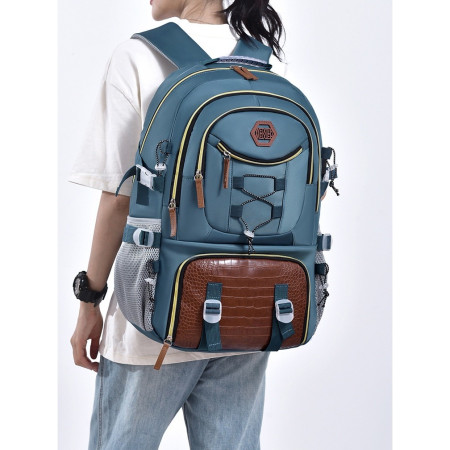 Rucsac Multifunctional pentru Calatorie,  pentru Alpinism, Voiaj, Drumetii, din Panza Oxford, 34x16x52 cm, Albastru Marin