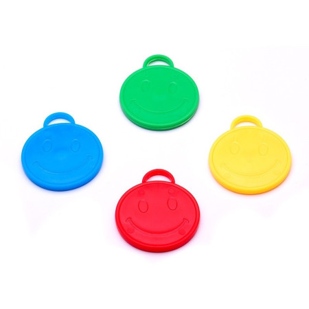 Set 4 Greutati pentru Baloanele cu Heliu, Cyrax, 32 grame, 8 grame Fiecare, Plastic, Forma Smiley Face, Multicolor