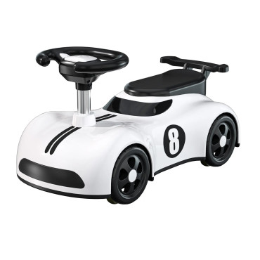 Masina pentru Copii, Cyrax, 1-3 ani, Impingere, Bluetooth, Muzica, din ABS, 4 Roti, Inaltime Sezut 22 cm, Alb