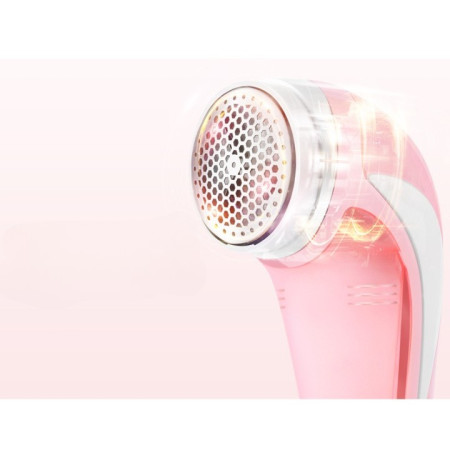 Aparat Pentru Curatat Scame, Par Si Praf,  Pentru Diferite Tipuri De Material, Cu Lame Din Otel Inoxidabil, Incarcare Prin USB Type-C, Cu Perie De Curatare si Cablu USB Incluse, 13.5x9 cm, Roz