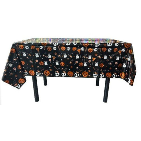 Fata de Masa, Cyrax, din Folie, Imprimeu Halloween - Boo, 137 x 183 cm, Negru