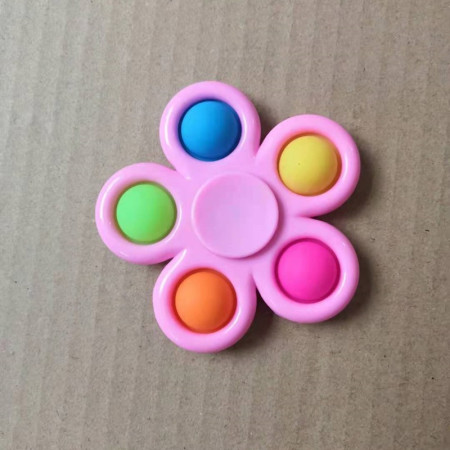 Cyrax Jucarie Push Pop Bubble Fidget, Pop It, breloc antistres, Floare, Multicolor/Roz