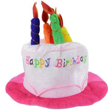 Palarie Happy Birthday, Cyrax, Accesoriu pentru Petrecere, Model Tort, Tematica Aniversare, 60x60x55 cm, Roz