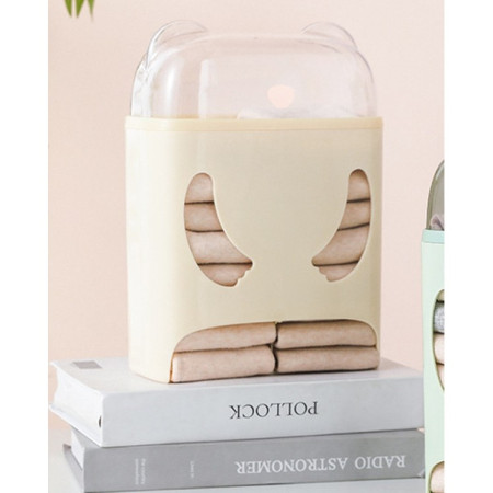 Cutie de Depozitare,  Montare Perete, Adeziv, Fara Perfoare, din ABS, Model Urs, 18 x 11 x 25 cm, Crem