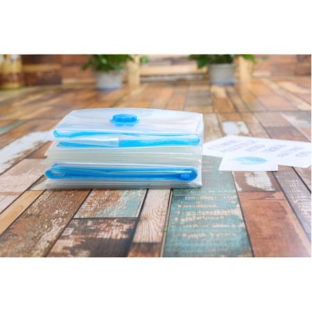 Set 3 Saci de Vidat Haine,  Marimi Diferite, Vidare prin Vacuum, Reutilizabili, Impermeabili, Pompa Inclusa, Transparent