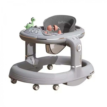 Premergator 4in1, Cyrax, Antemergator, Balansoar, Scaun de Masa, Functie Muzicala, din ABS, Roti Universale, Inaltime Reglabila, Sistem Antirasturnare, Greutate Portanta 25 kg, +6 Luni, Gri