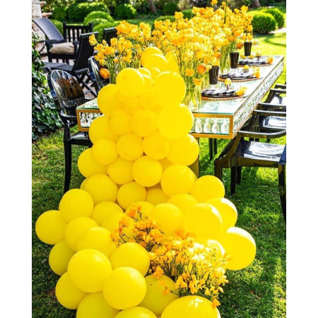 Set 12 Baloane, Cyrax, din Latex Standard, 13 cm, Galben