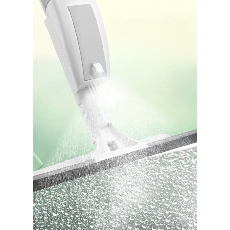 Stergator de Geamuri  cu Doua Fete, Tija Telescopica, cu Recipient de Lichid, Laveta din Microfibra, Racleta Silicon, 120 cm, Alb