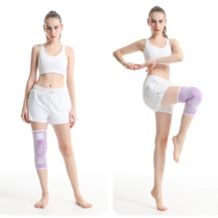 Orteza Elastica pentru Genunchi, Cyrax, Ajustabila cu Bretele Elastice, Banda pentru Compresie, Material Respirabil, Marime L, Culoare Roz