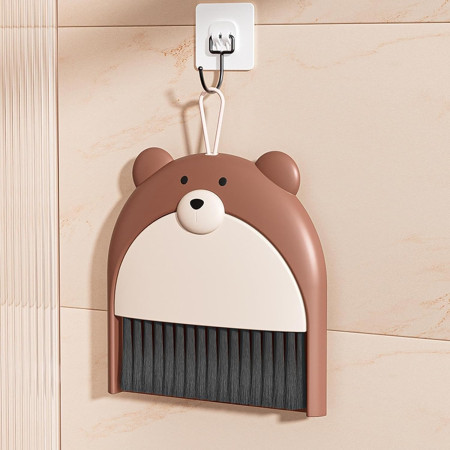 Set Matura si Faras,  Pentru Birou, din PP, Model Ursulet, 23.5 x 18 cm, Maro