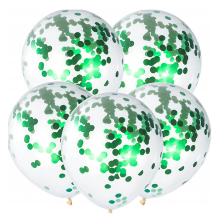 Set 10 Baloane din Latex, Cyrax, Model Party Confetti, 5 x Confetti, 5 x Turcoaz, 25 cm, 2.2g