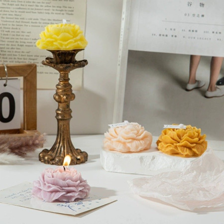 Lumanare Parfumata,  Model Trandafir, Ardere 10h, 70 g, 7.5 x 3.5 cm, Parfum de Trandafir, Rosu